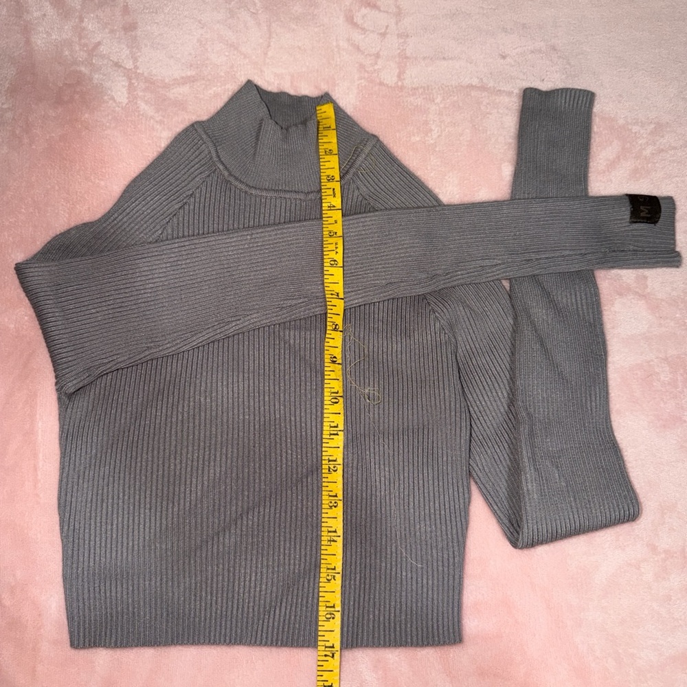 Missguided Ribbed Gray Turtleneck Sweater